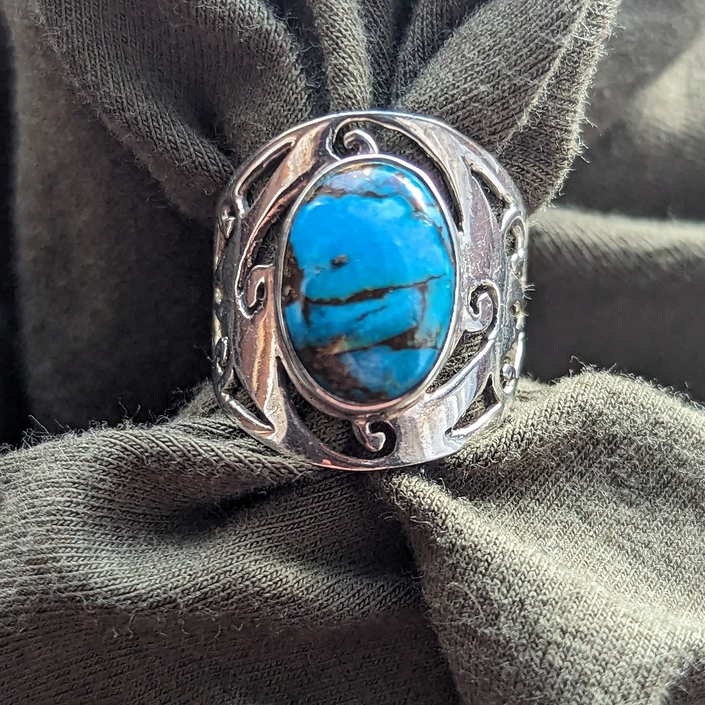 Turquoise sterling silver 925 Ring, size 7